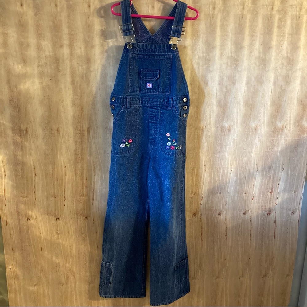 Girls sparkle overalls. Size 8. Faded glory